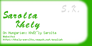 sarolta khely business card